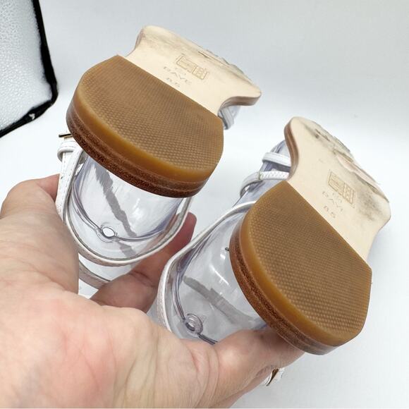 RAYE x Revolve Void Strappy Ankle Wrap Thong Sandal in White Size 8.5 Minimalist - Picture 12 of 16